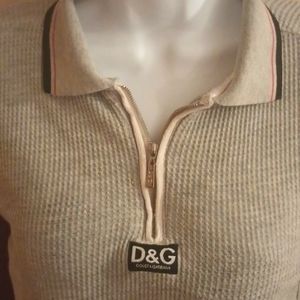 Y2K Rare Vintage Authentic Dolce & Gabbana Ladies M Top w Collar.